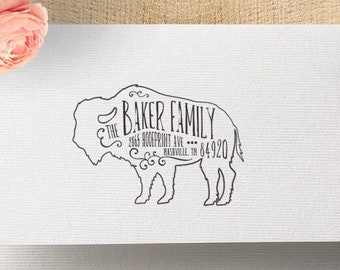 Return Address Stamp, Buffalo, RSVP Stamp, Personalized Address Stamp, Custom Address Stamp, Wedding Address Stamp, Housewarming Gift, Gifts