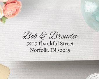 Return Address Stamp - Invitation Stamper, Elegant Calligraphy Wedding Stamp, RSVP, Save the Date, Custom Label, Formal Wedding Invitation 5