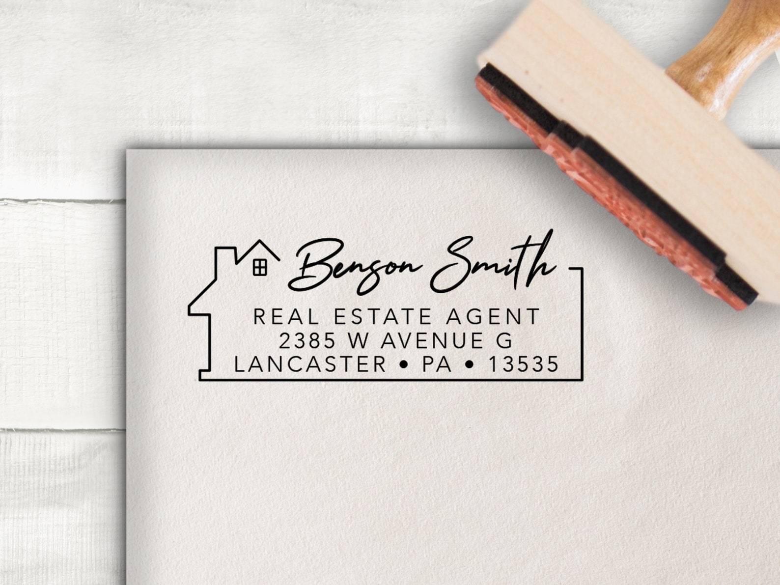 Real Estate Agent Stamp Address Stamp Self Inking or Wooden Etsy