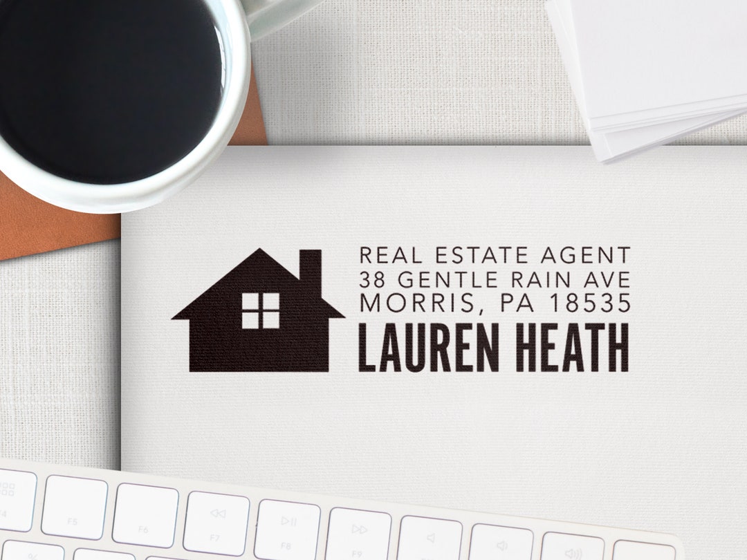 Real Estate Agent Stamp, Address Stamp, Self Inking or Wooden Realtor
