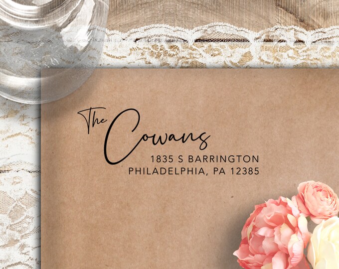 Address Stamp Self Inking Self Inking Address Stamp Family Etsy