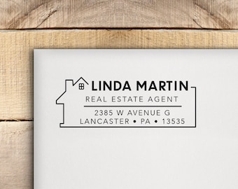 Real Estate Stamp, Realtor Business Stamp, Address Stamp with House, Self Inking Stamp, Business Address Stamp, Realtor Stamp, Housewarming