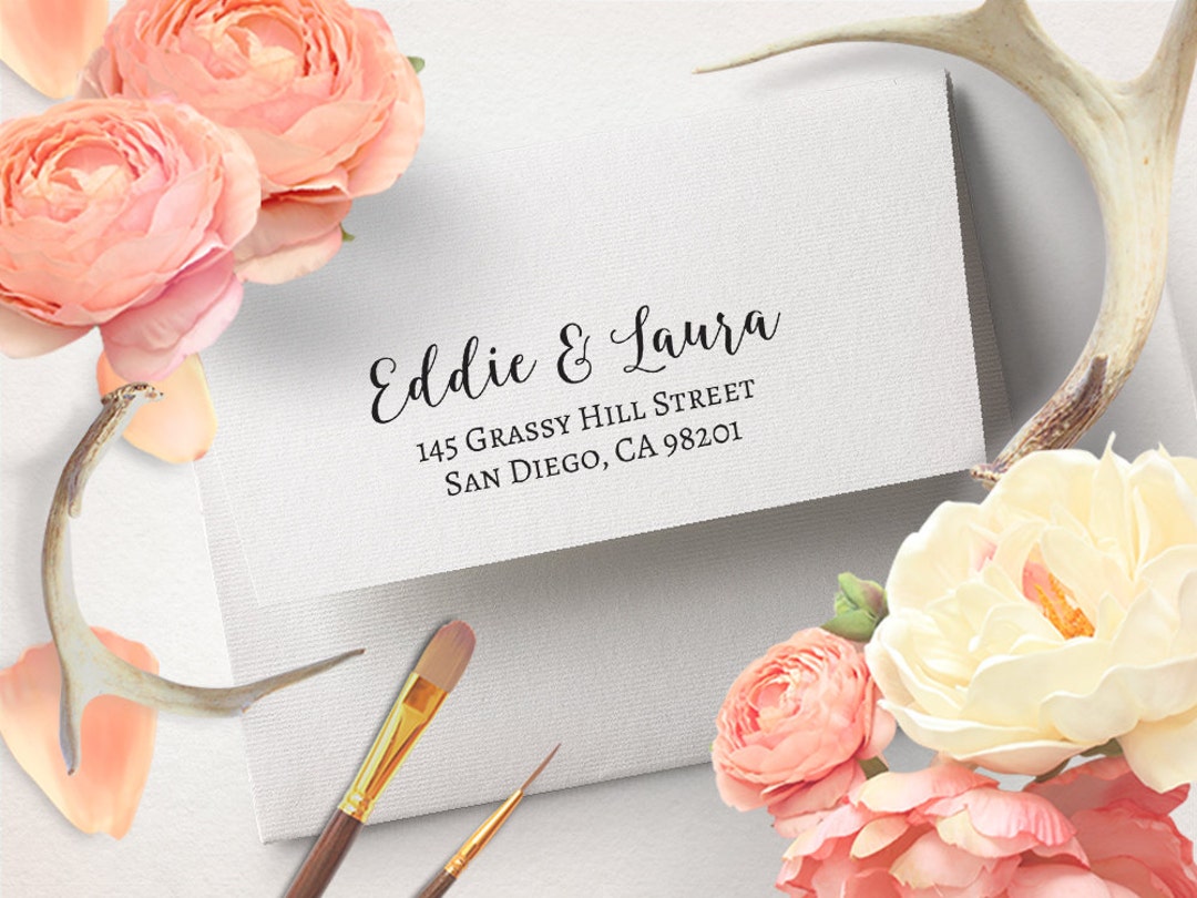 Address Label Cursive Return Address Stamp Cursive Handwritten Elegant Calligraphy - Etsy