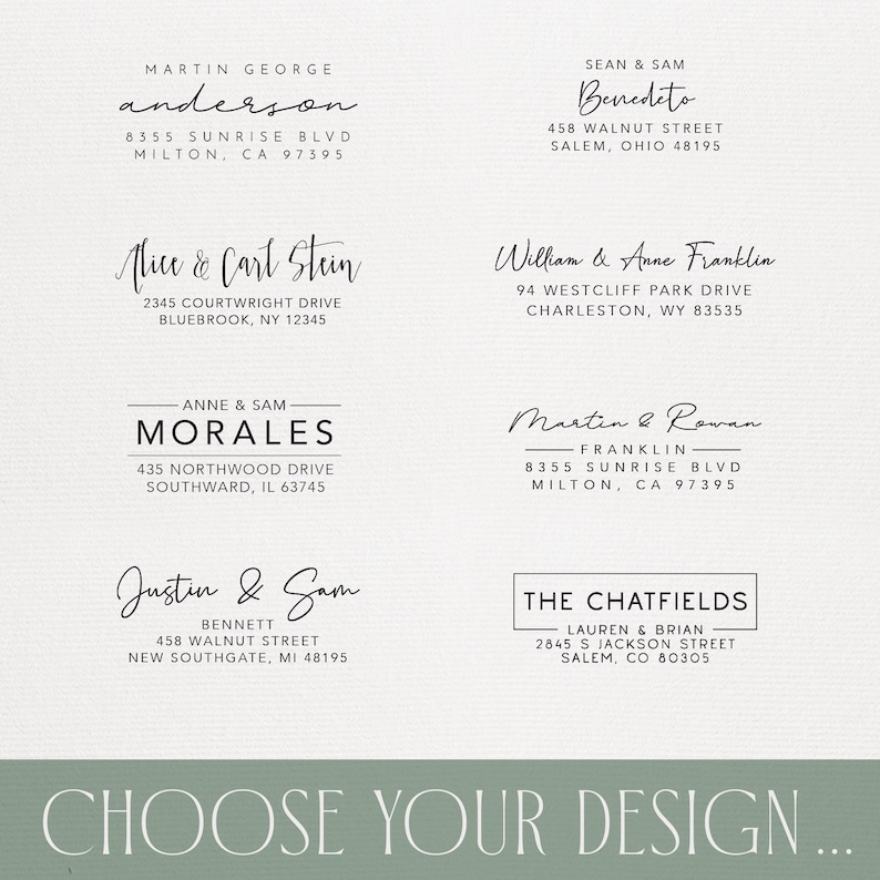 Address Stamp First Names and Last Name | Self Inking Address Stamp for ...