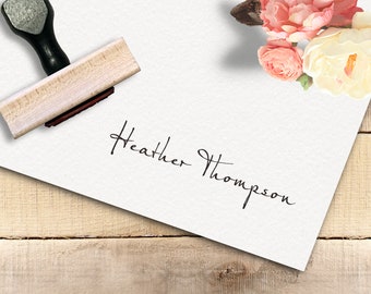 Name Stamp, Signature Stamp, Self Inking Name Stamp, Personalized Name Stamp, CHOOSE YOUR FONT, Custom Stamper, Self Ink or Wooden Handle