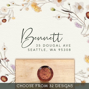 Self-Inking Return Address Stamp, Wood Custom Address Stamp, Personalized Self Ink Return Address Stamp, Custom Stamp Address, Personalized