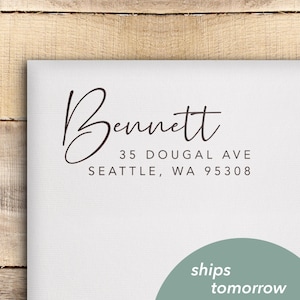 Self Inking Stamp, Custom Address Stamp, Personalized Return Address, Self-Ink Rubber Stamp, Many Ink Colors, Self Inking Wooden Handle