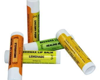 Natural & Organic Beeswax Lip Balm | Various Flavors