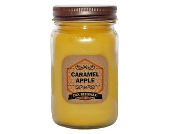 Caramel Apple Scented Beeswax Mason Jar Candle | 16 Oz