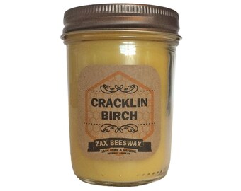 Cracklin Birch Scented Beeswax Mason Jar Candle | 8 Oz