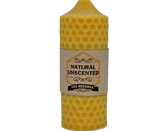 100% Pure Beeswax 2X6 Pillar Candle | Honeycomb