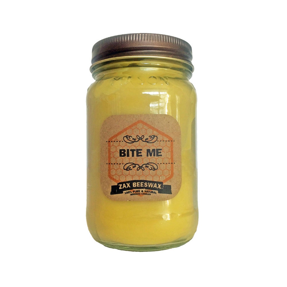 Bite Me Scented Beeswax Mason Jar Candle | 16 Oz - Etsy