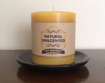 100% Pure & Natural Beeswax Pillar Candle | 3x3 Smooth