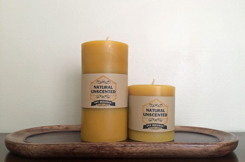 100% Pure Beeswax 3X6 Pillar Candle Smooth image 3