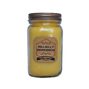 Hillbilly Homebrew Scented Beeswax Mason Jar Candle | 16 Oz