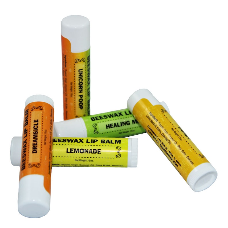 Natural & Organic Beeswax Lip Balm Various Flavors image 1