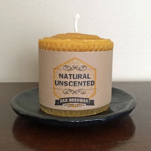 100% Pure & Natural Beeswax Pillar Candle | 3x3 Honeycomb
