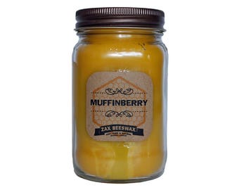 Muffinberry Scented Beeswax Mason Jar Candle | 16 oz