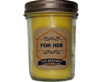 For Her Scented Beeswax Mason Jar Candle | 8 Oz