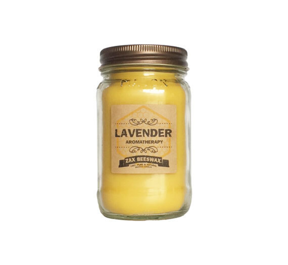 16oz Lavender Essential Oil Beeswax Mason Jar Candle | 16 Oz - Etsy