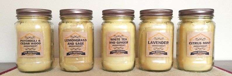 Citrus Mint Essential Oil Beeswax Mason Jar Candle | 16 Oz - Etsy