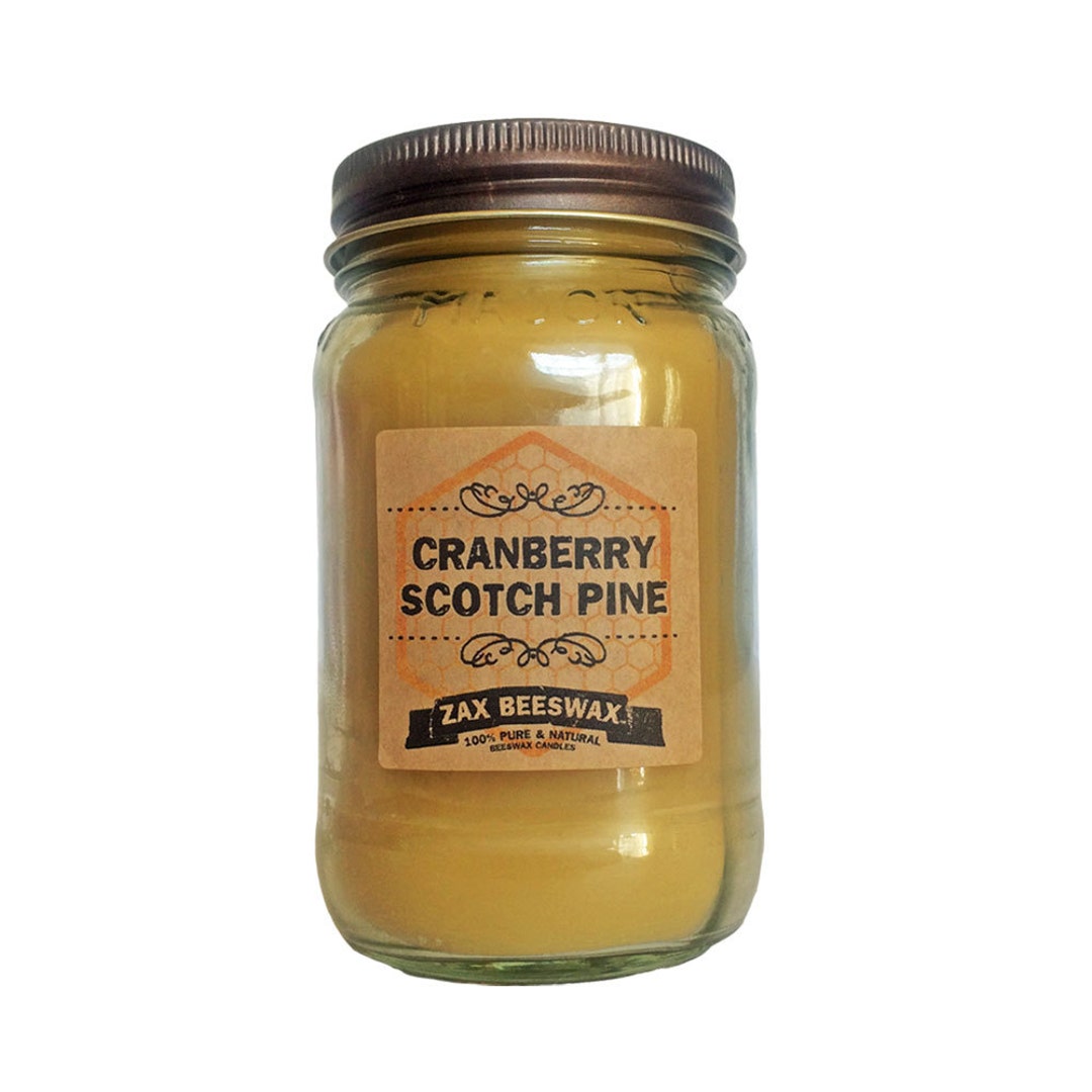 Cranberry Scotch Pine Scented Beeswax Mason Jar Candle | 16 Oz - Etsy