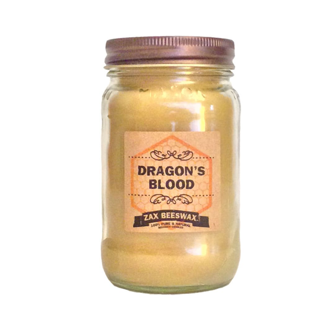Dragons Blood Scented Beeswax Mason Jar Candle | 16 Oz - Etsy