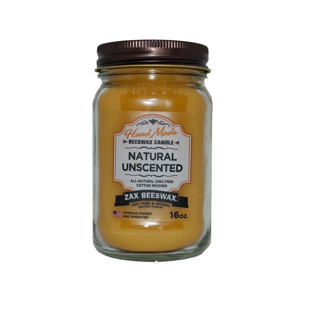 Pure Beeswax Mason Jar Candle 16 Oz Etsy