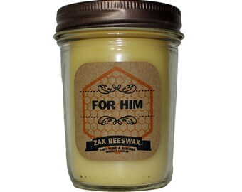 For Him Scented Beeswax Mason Jar Candle | 8 Oz