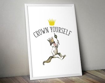 Where the Wild Things Are Crown Yourself Printable, First Birthday, Wild One, 1