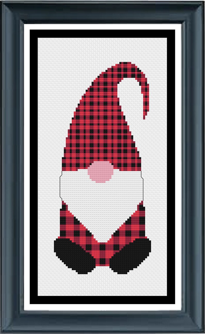 Plaid Gnome Counted Cross Stitch Chart Pattern Pattern ...