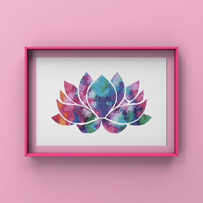 Lotus Flower Counted Cross Stitch Pattern Pattern Only PDF | Etsy
