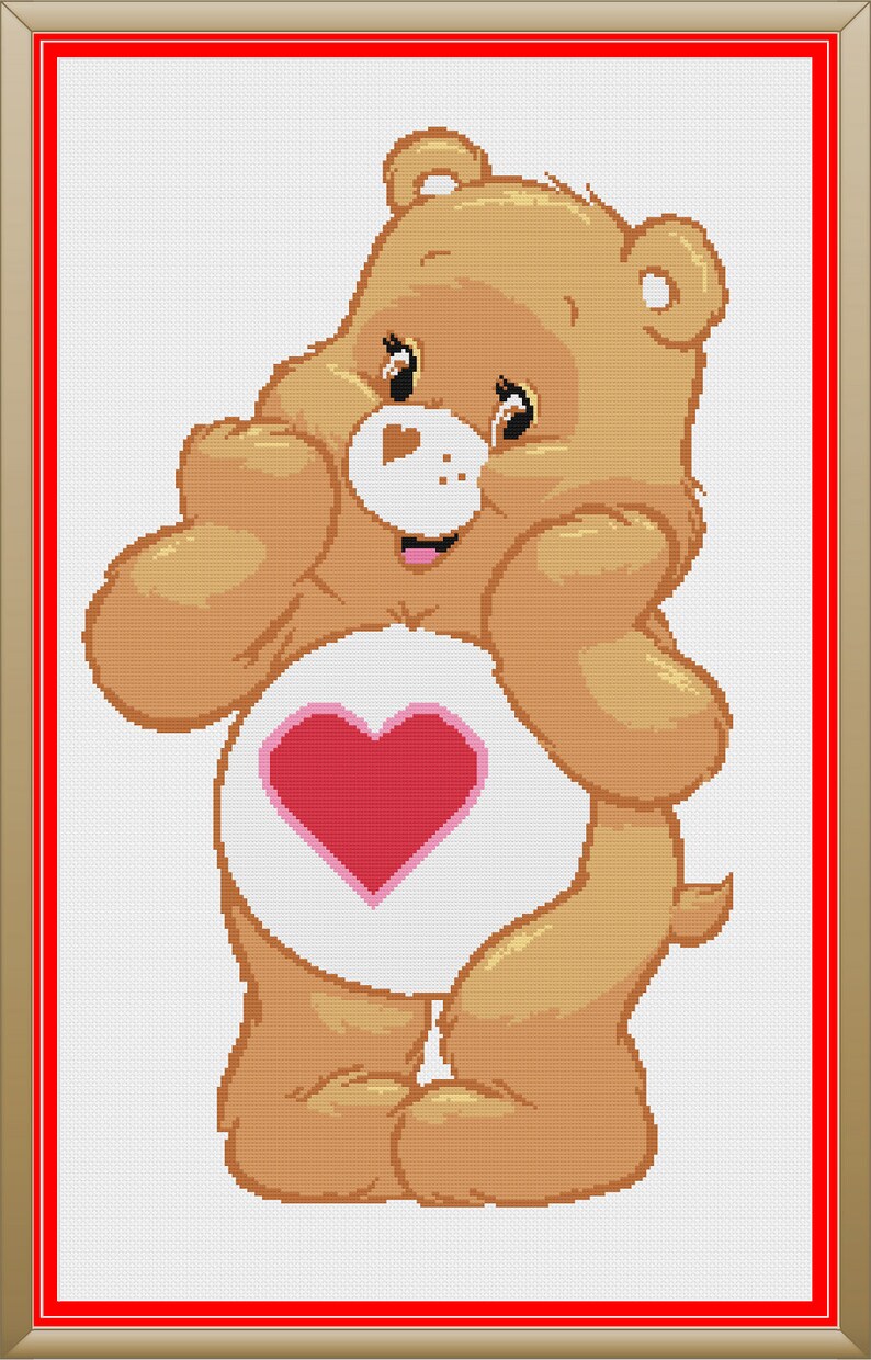 Tenderheart Care Bear Counted Cross Stitch Pattern Pattern ...