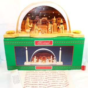1993 BETHLEHEM NATIVITY CANDLE Holder ~ House of Lloyd Christmas Around The World Vintage New in Box & Candles # 530567 Lover Collector Gift