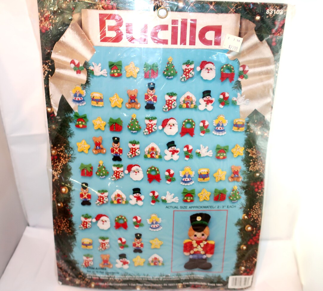 1993 BUCILLA TRIM a TREE Ornaments Felt Christmas Kit 83103 Etsy