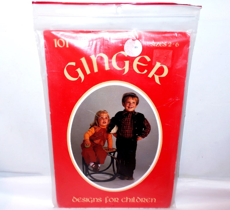 5 1982 GINGER DESIGNS For CHILDREN #101 Vest and Pants Fast and Easy Pattern Pull On Pants Size 2 4 6 Boy Girl DiY Sewing Gift 3