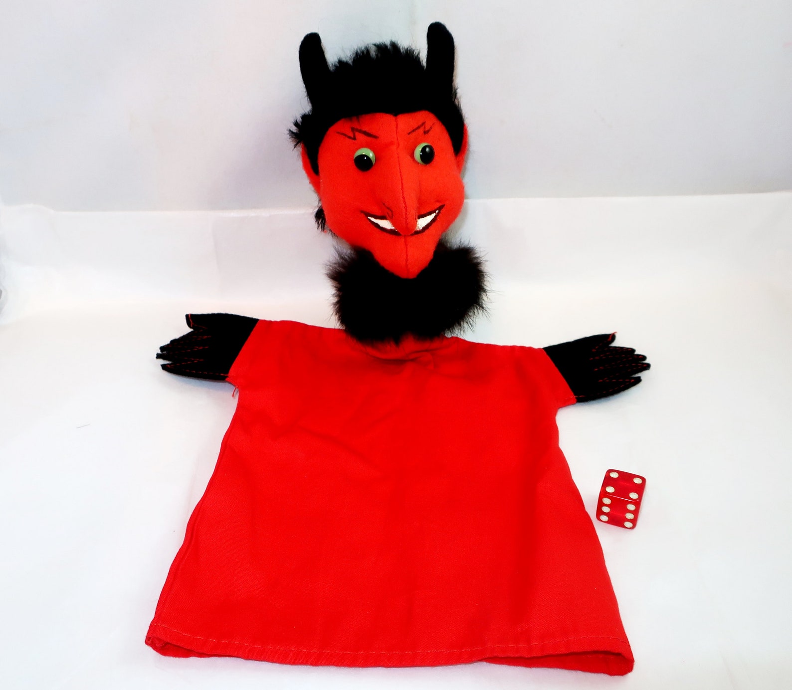 vintage devil hand puppet