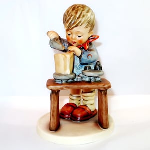 HUMMEL A FAIR MEASURE Child Concentrating On Using A Scale 6 inch Figurine 345 Vintage TMk 5 Goebel Porcelain W Germany Collector Lover Gift