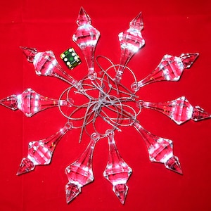 12 Facettierte Teardrop Eiszapfen Set klar Kristall Acryl Vintage Weihnachten Ostern Baum Ornamente fügen Sie funkeln eleganten Dekor Sammler Liebhaber Geschenk
