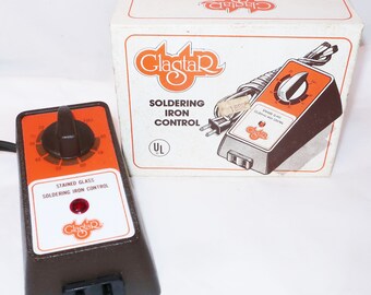 GLASTAR SOLDERING IRON Control #1001 Stained Glass Soldering Heat Regulation Tool 15 Amps 1800 Wats Red Light On Indicator Used Crafter Gift
