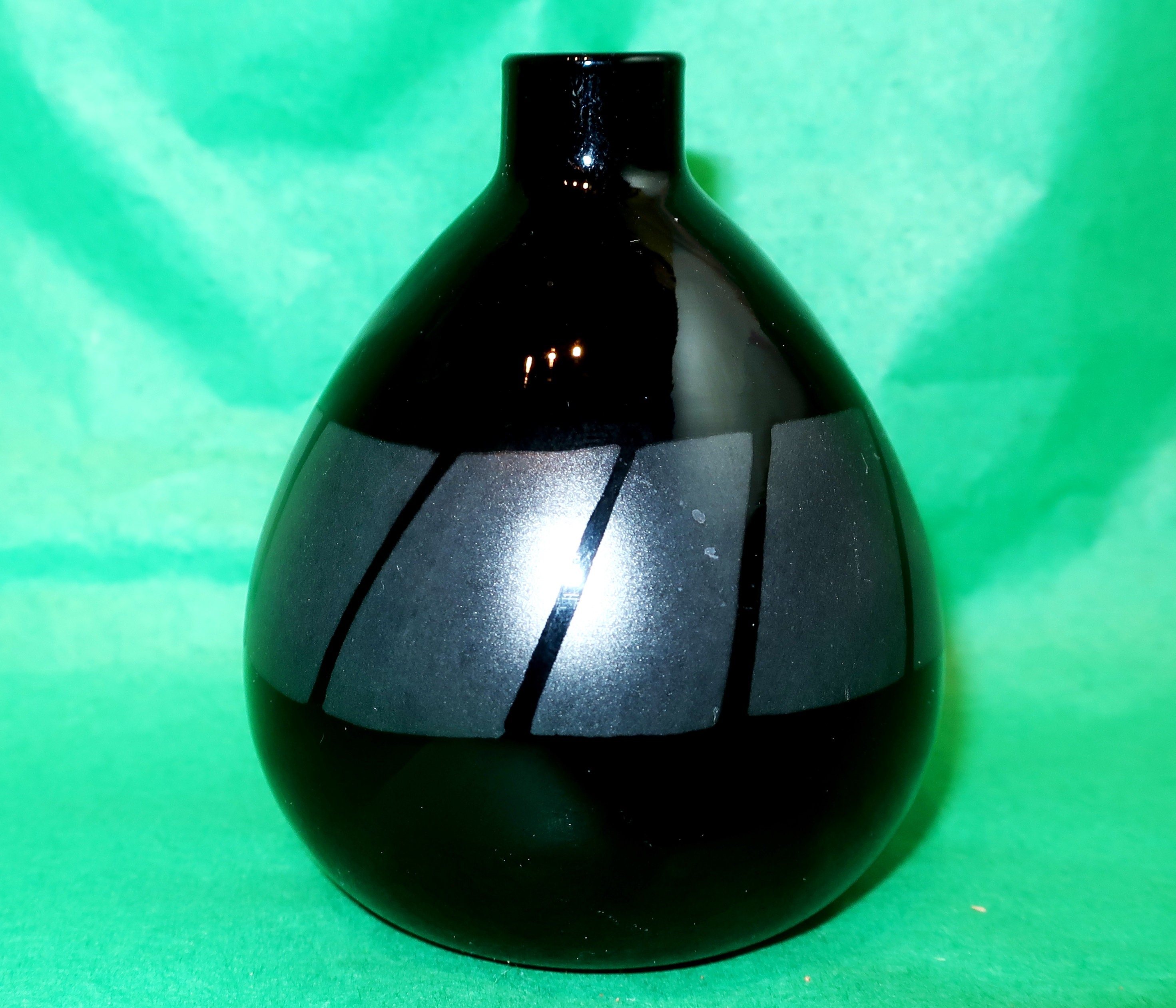 BLACK BUD VASE By Two's Company Handblown Glass With Etsy