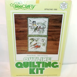 SONG BIRDS OUTLiNE QUILTING Kit by Bee Crafty #1302 10x20 Jerris Mounds Co. New in Sealed Box Decor Wall Hanging DiY Lover Collector Gift