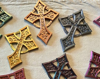 3D Printed Celtic Cross Magnet (Customizable Color)