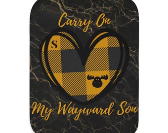 Carry On My Wayward Son Sherpa Blanket: Cozy Home Decor, Supernatural (Sam) Inspired