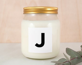 Personalised Letter Scented Soy Candle — Monogram Candle