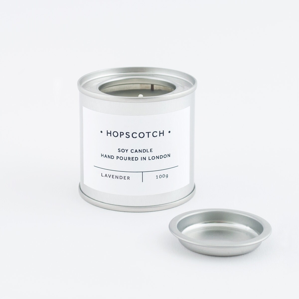 Bougie Végétalienne Parfumée à La Lavande Hopscotch Candle Mini Bougie de Récipient Cire Soja Main