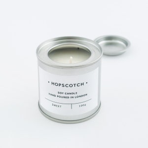 Vanilla Scented Vegan Candle Hopscotch Candle Mini Hand-poured 100% Soy Wax Container Candle 画像 3