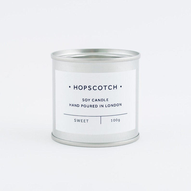 Vanilla Scented Vegan Candle Hopscotch Candle Mini Hand-poured 100% Soy Wax Container Candle image 2