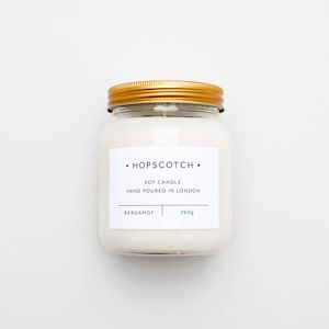 Bergamot Scented Candle Hopscotch Candle Home Decor Soy Candle Perfect Gift for Her, Wedding Gift, Gift for Mum or Thank You Gift image 1
