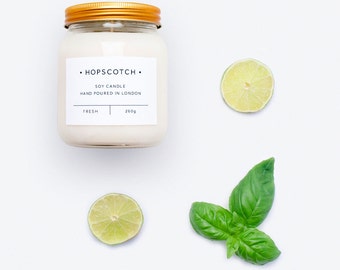 Fresh Scented Candle — Hopscotch Candle — Home Decor Soy Candle — Perfect Gift for Her, Wedding Gift, Gift for Mum or Thank You Gift